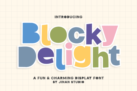 Blocky Delight: A Playful Display Font for Joyful Designs