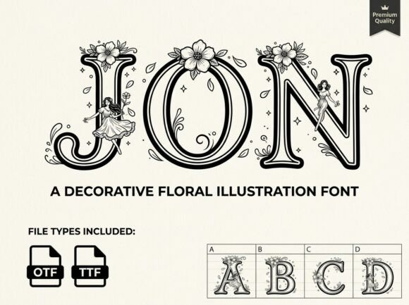 Jon: Where Typography Meets Enchanting Floral Illustration
