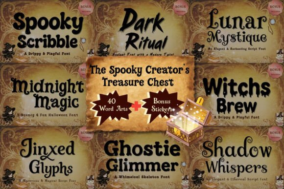 Spooky Creator Treasure Chest: Fonts & Design Assets